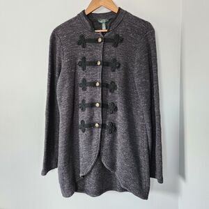 Lauren Ralph Lauren Military Style Sweater Jacket Gold Buttons
